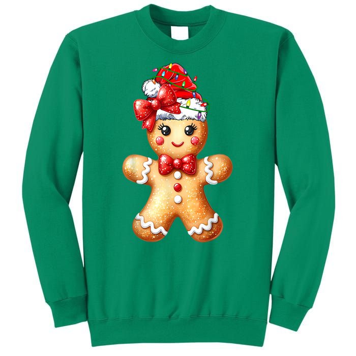 Women Merry Christmas Cute Gingerbread Santa Pajamas Girl Gift Sweatshirt