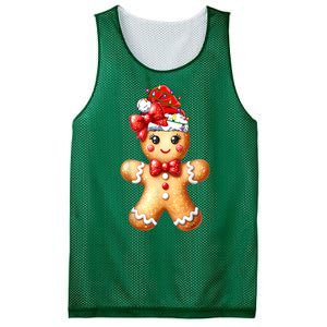 Women Merry Christmas Cute Gingerbread Santa Pajamas Girl Gift Mesh Reversible Basketball Jersey Tank