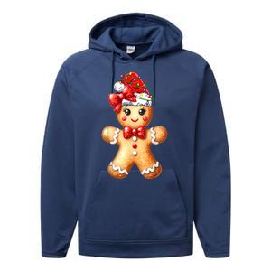 Women Merry Christmas Cute Gingerbread Santa Pajamas Girl Gift Performance Fleece Hoodie