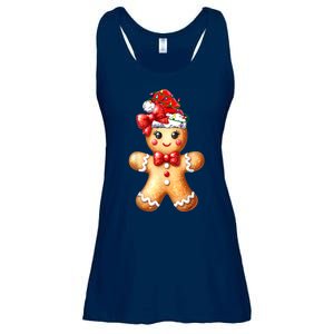 Women Merry Christmas Cute Gingerbread Santa Pajamas Girl Gift Ladies Essential Flowy Tank