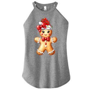 Women Merry Christmas Cute Gingerbread Santa Pajamas Girl Gift Women's Perfect Tri Rocker Tank