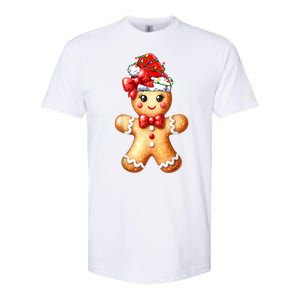 Women Merry Christmas Cute Gingerbread Santa Pajamas Girl Gift Softstyle CVC T-Shirt