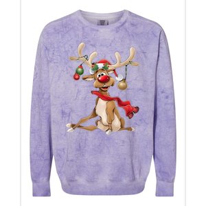 Women Merry Christmas Gifts For Him Funny Reindeer Xmas Gift Colorblast Crewneck Sweatshirt