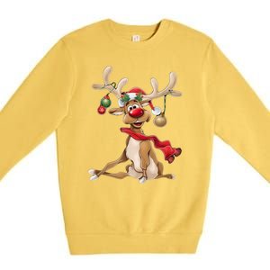 Women Merry Christmas Gifts For Him Funny Reindeer Xmas Gift Premium Crewneck Sweatshirt