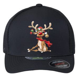 Women Merry Christmas Gifts For Him Funny Reindeer Xmas Gift Flexfit Unipanel Trucker Cap