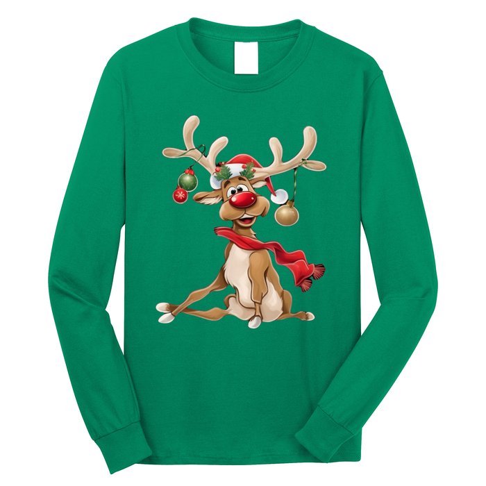 Women Merry Christmas Gifts For Him Funny Reindeer Xmas Gift Long Sleeve Shirt