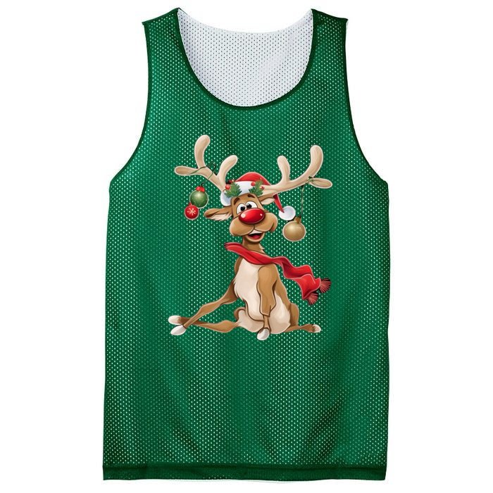 Women Merry Christmas Gifts For Him Funny Reindeer Xmas Gift Mesh Reversible Basketball Jersey Tank