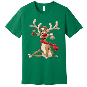 Women Merry Christmas Gifts For Him Funny Reindeer Xmas Gift Premium T-Shirt