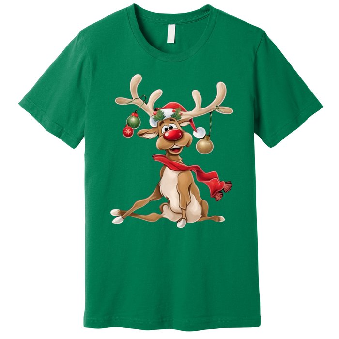 Women Merry Christmas Gifts For Him Funny Reindeer Xmas Gift Premium T-Shirt