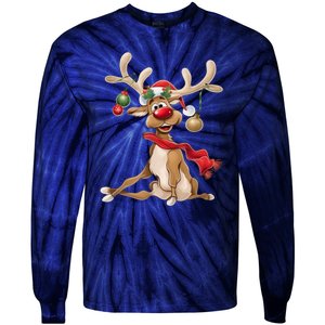 Women Merry Christmas Gifts For Him Funny Reindeer Xmas Gift Tie-Dye Long Sleeve Shirt