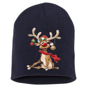 Women Merry Christmas Gifts For Him Funny Reindeer Xmas Gift Short Acrylic Beanie