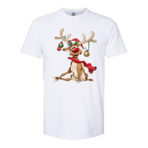 Women Merry Christmas Gifts For Him Funny Reindeer Xmas Gift Softstyle CVC T-Shirt