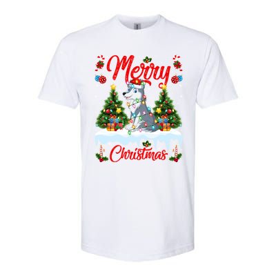 Wolf Merry Christmas Tree Lighting Santa Wolf Xmas Gift Softstyle CVC T-Shirt