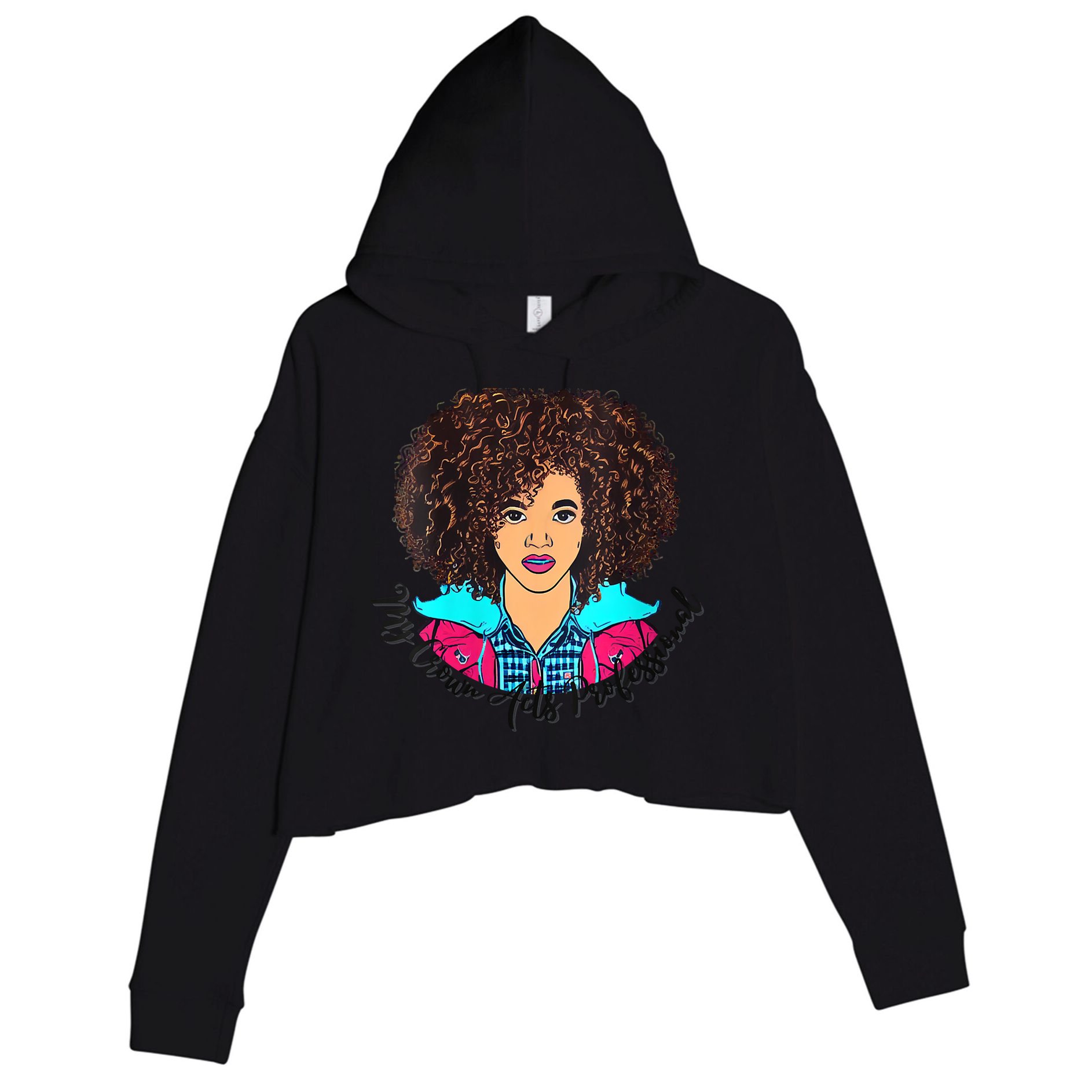 Womens My Crown Acts Professional Crop Fleece Hoodie
