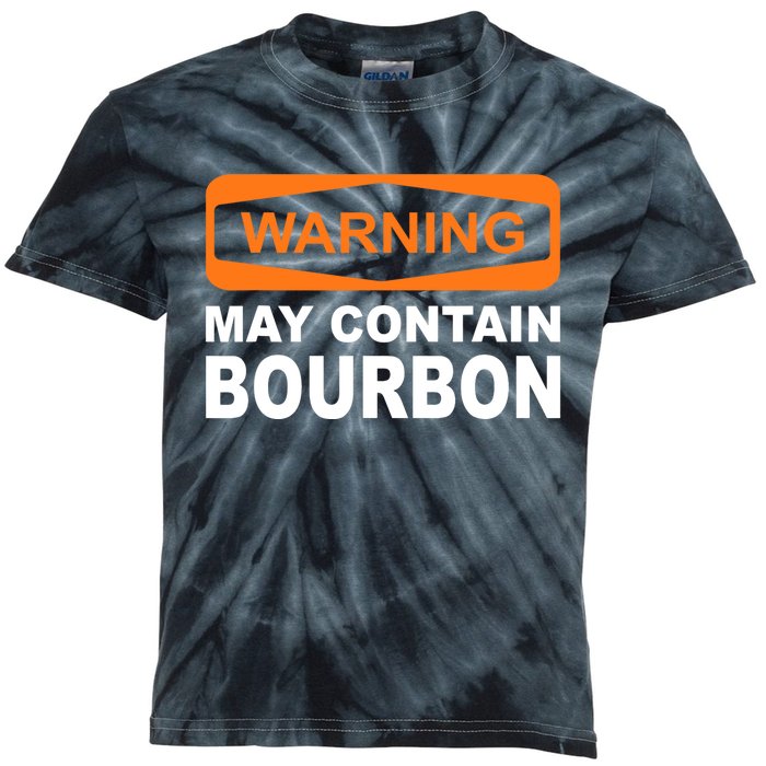 Warning May Contain Bourbon Funny Drinking Kids Tie-Dye T-Shirt