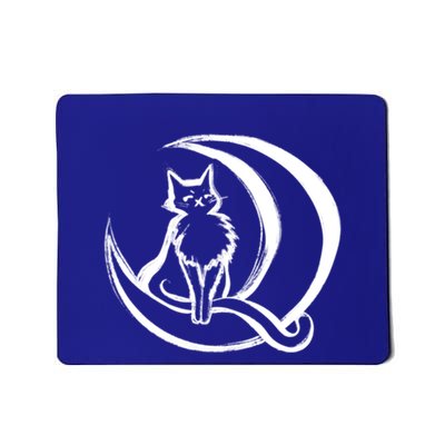 Witchy Moon Cat Art Mooncat Luna Art Kitty Cat Great Gift Mousepad