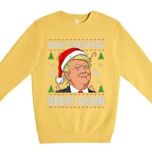 Women Make Christmas Great Again Funny Trump Ugly Christmas Premium Crewneck Sweatshirt