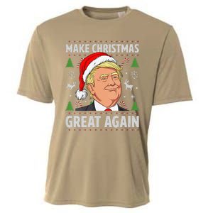 Women Make Christmas Great Again Funny Trump Ugly Christmas Cooling Performance Crew T-Shirt