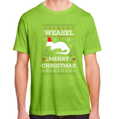 Weasel Merry Christmas Funny Ugly Christmas Design Gift Adult ChromaSoft Performance T-Shirt