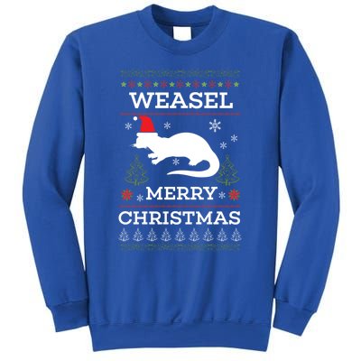 Weasel Merry Christmas Funny Ugly Christmas Design Gift Sweatshirt