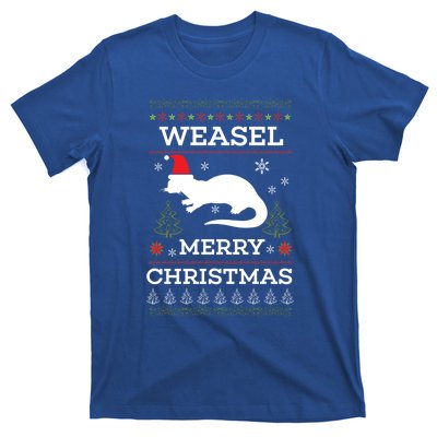 Weasel Merry Christmas Funny Ugly Christmas Design Gift T-Shirt