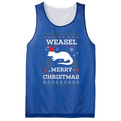 Weasel Merry Christmas Funny Ugly Christmas Design Gift Mesh Reversible Basketball Jersey Tank