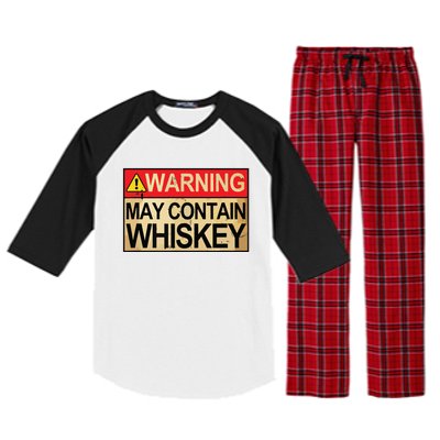 Warning May Contain Whiskey Gift Whiskey Fan Raglan Sleeve Pajama Set