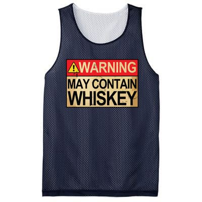 Warning May Contain Whiskey Gift Whiskey Fan Mesh Reversible Basketball Jersey Tank