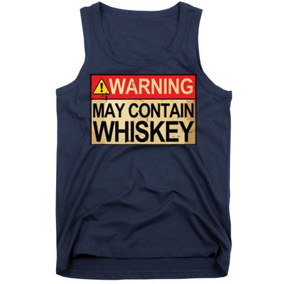 Warning May Contain Whiskey Gift Whiskey Fan Tank Top