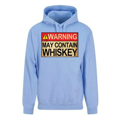 Warning May Contain Whiskey Gift Whiskey Fan Unisex Surf Hoodie