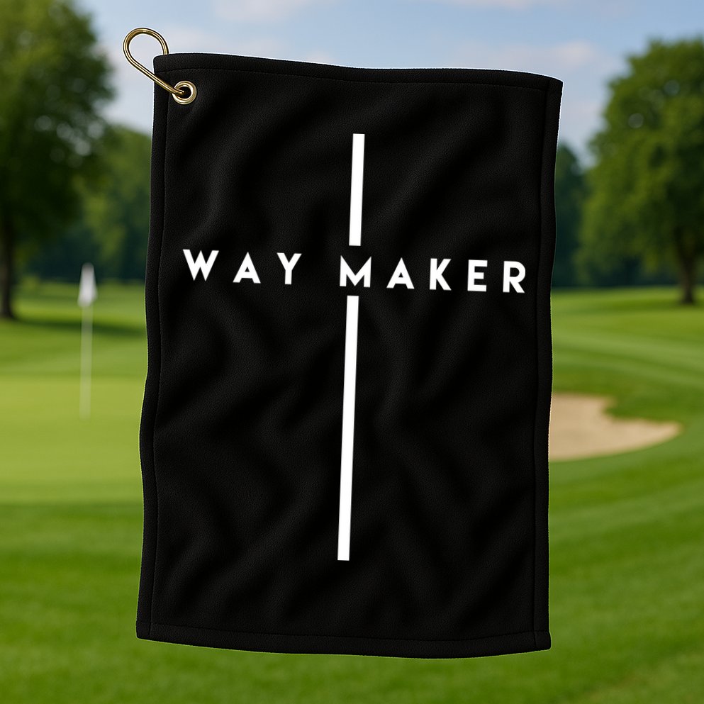 Way Maker Cross Christian Golf Towel