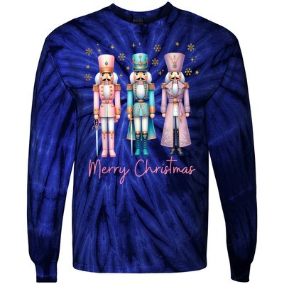 Women Merry Christmas Nutcracker Ballet Festive Xmas Gift Tie-Dye Long Sleeve Shirt