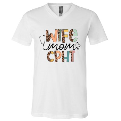 Wife Mom CPHT Nursing Mother's Day Gifts CPHT's Husband V-Neck T-Shirt