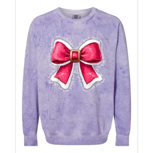 Women Merry Christmas Cute Coquette Bow Xmas Girl Gift Colorblast Crewneck Sweatshirt