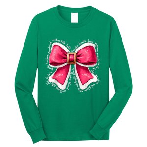 Women Merry Christmas Cute Coquette Bow Xmas Girl Gift Long Sleeve Shirt