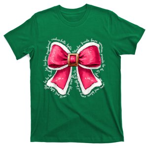 Women Merry Christmas Cute Coquette Bow Xmas Girl Gift T-Shirt