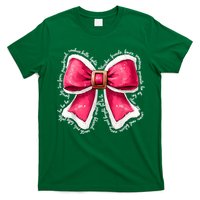 Women Merry Christmas Cute Coquette Bow Xmas Girl Gift T-Shirt