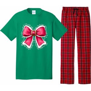 Women Merry Christmas Cute Coquette Bow Xmas Girl Gift Pajama Set