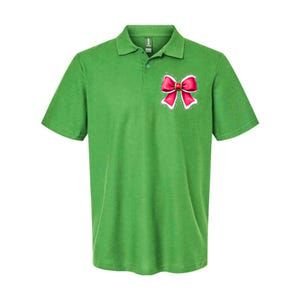 Women Merry Christmas Cute Coquette Bow Xmas Girl Gift Softstyle Adult Sport Polo