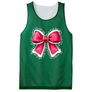 Women Merry Christmas Cute Coquette Bow Xmas Girl Gift Mesh Reversible Basketball Jersey Tank