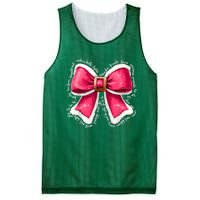 Women Merry Christmas Cute Coquette Bow Xmas Girl Gift Mesh Reversible Basketball Jersey Tank