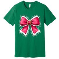 Women Merry Christmas Cute Coquette Bow Xmas Girl Gift Premium T-Shirt