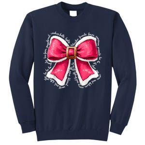 Women Merry Christmas Cute Coquette Bow Xmas Girl Gift Tall Sweatshirt