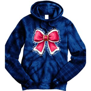 Women Merry Christmas Cute Coquette Bow Xmas Girl Gift Tie Dye Hoodie