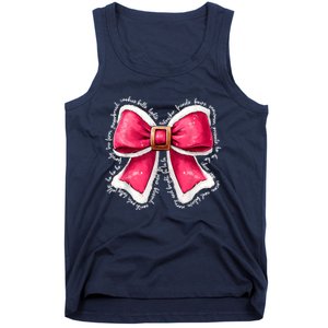 Women Merry Christmas Cute Coquette Bow Xmas Girl Gift Tank Top