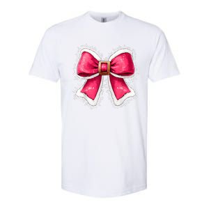 Women Merry Christmas Cute Coquette Bow Xmas Girl Gift Softstyle CVC T-Shirt