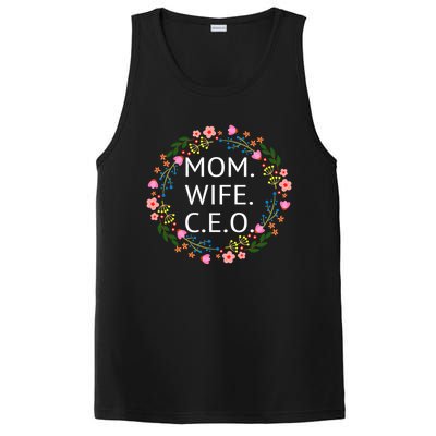 Wife Mom C E O Mom Cute Boss Girl Power Floral Cool Gift PosiCharge Competitor Tank