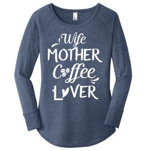 Wife Mother Coffee Lover Great Gift For Moms Meaningful Gift Women's Perfect Tri Tunic Long Sleeve Shirt