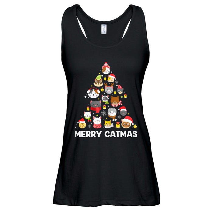 Wo Merry Catmas Funny Christmas Cat Shirt for Cat Lovers Ladies Essential Flowy Tank