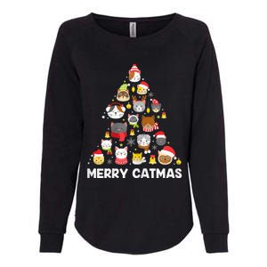 Wo Merry Catmas Funny Christmas Cat Shirt for Cat Lovers Womens California Wash Sweatshirt